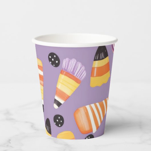 Schattigee Halloween Candycorn Papieren Bekers (Voorkant)