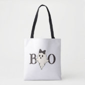 Schattigee Halloween Canvas tas - "Boo" Ghost met  (Voorkant)