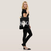 Schattigee Halloween Canvas tas - "Boo" Ghost met  (Op model)