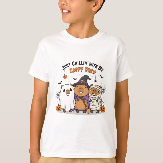 Schattigee Halloween Capybara: Just Chillin 'met m T-shirt (Voorkant)