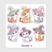 Schattigee Halloween Cartoon Cats Sticker Sheet (Vel)