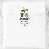 Schattigee Halloween Cat, Bat, Mummy & Ghost Kitch Ronde Sticker (Tas)