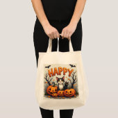 Schattigee Halloween Cat Canvas tas (Voorkant (product))