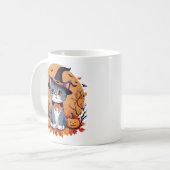 Schattigee Halloween Cat Classic Keramiek Koffiemok (Voorkant links)