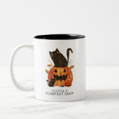 Schattigee Halloween Cat Custom Tweekleurige Koffiemok (Links)