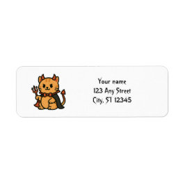 Schattigee Halloween Cat Devil Etiket