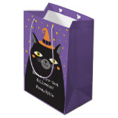 Schattigee Halloween Cat Gift Bag Medium Cadeauzakje (Achterkant Gekanteld)