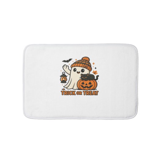 Schattigee Halloween Cat in pompoenkostuum Classic Badmat (Voorkant)