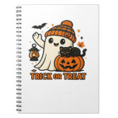 Schattigee Halloween Cat in pompoenkostuum Classic Notitieboek (Voorkant)