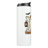 Schattigee Halloween Cat in pompoenkostuum Classic Thermosbeker (Gedraaid links)