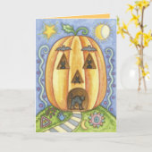 Schattigee Halloween Cat Kaarten (Gele Bloem)