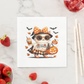 Schattigee Halloween Cat – Kawaii Witch Kat met Pu Servet (Insitu)