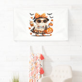 Schattigee Halloween Cat – Kawaii Witch Kat met Pu Spandoek (Insitu)