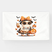 Schattigee Halloween Cat – Kawaii Witch Kat met Pu Spandoek (Horizontaal)