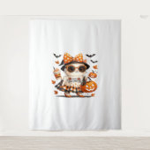 Schattigee Halloween Cat – Kawaii Witch Kat met Pu Wandkleed (Voorkant)