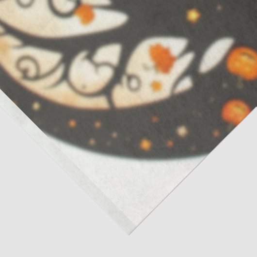 Schattigee Halloween Cat Moon pompoen Tissuepapier (Detail)