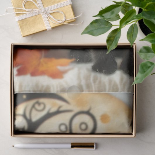 Schattigee Halloween Cat Moon pompoen Tissuepapier (Geschenk)