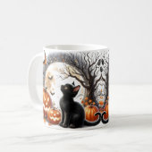 Schattigee Halloween Cat Pumpkin en Ghost Mok (Voorkant links)