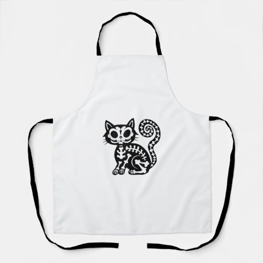 Schattigee Halloween Cat Skeleton Animal Skull Kat Schort (Voorkant)