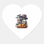 Schattigee Halloween Cat Sticker - Heksengel Pet,  (Voorkant)