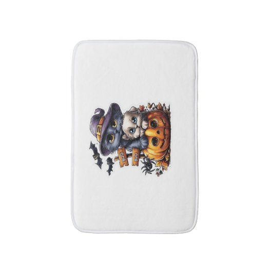 Schattigee Halloween Cat Sticker - Heksengel Pet,  Badmat (Voorkant Verticaal)