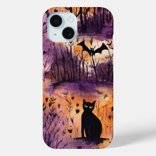 Schattigee Halloween Cat Witch op Pumpkin Herfst S Case-Mate iPhone Case (Achterkant)
