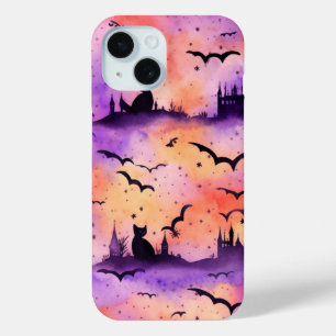 Schattigee Halloween Cat Witch op Pumpkin Herfst S iPhone 15 Case