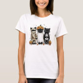 Schattigee Halloween Cats Kostuum T-shirt (Voorkant)