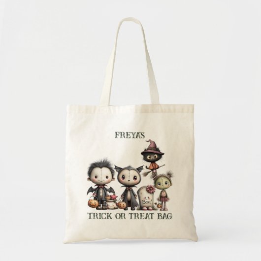 Schattigee Halloween Characters Trick or treat Tote Bag (Voorkant)