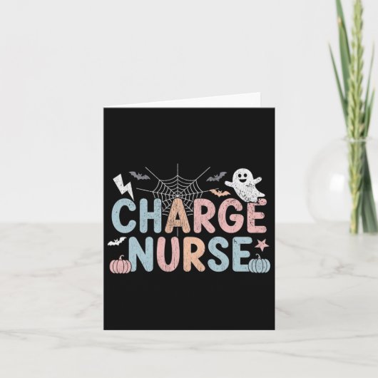 Schattigee Halloween Charge Nurse Nursing Kaart (Voorkant)
