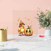 Schattigee Halloween Chick Pumpkin Acryl Bord (Huwelijk)