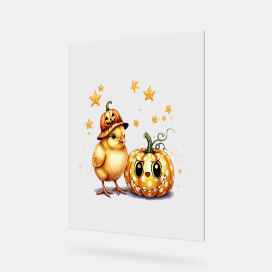 Schattigee Halloween Chick Pumpkin Acryl Bord (Hoek)