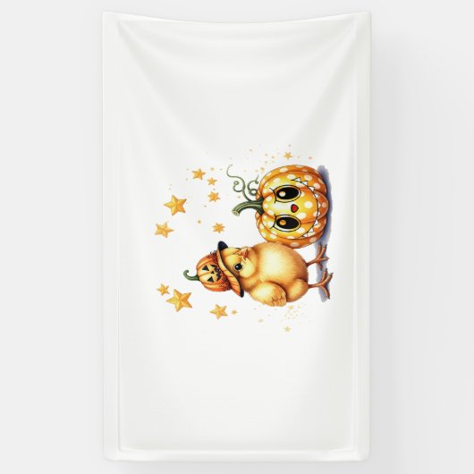 Schattigee Halloween Chick Pumpkin Spandoek (Verticaal)