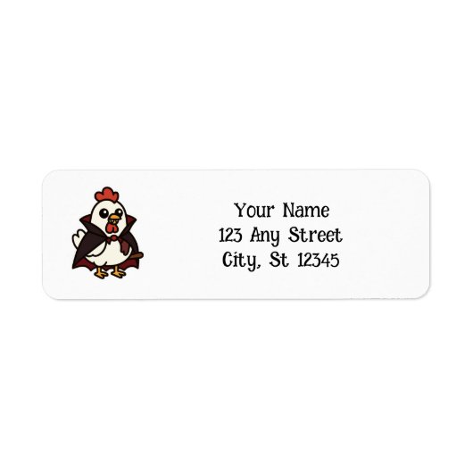 Schattigee Halloween Chicken Vampire Etiket (Voorkant)