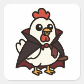 Schattigee Halloween Chicken Vampire Vierkante Sticker (Voorkant)