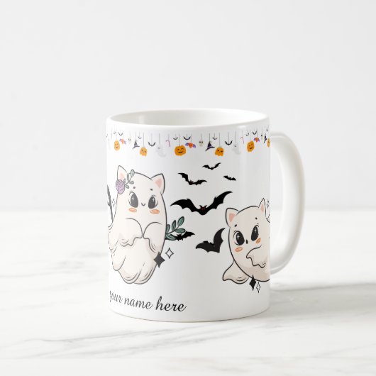 Schattigee Halloween Coffee Mok - (Voorkant rechts)