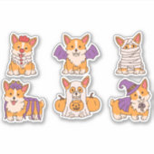 SCHATTIGEE HALLOWEEN CORGI SET STICKER (Voorkant)