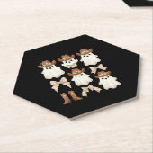 Schattigee Halloween Cowboy Ghost Kartonnen Onderzetters (Schuin)