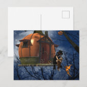 Schattigee Halloween Creature Encounter Feestdagenkaart (Voorkant / Achterkant)