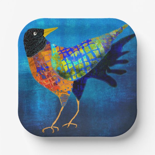 Schattigee Halloween Crow Square Paper Bord (Voorkant)