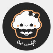 Schattigee Halloween Cupcake Ronde Sticker (Voorkant)