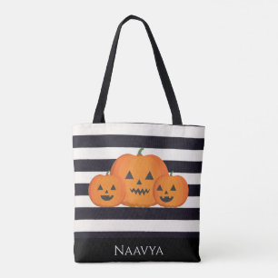 Schattigee Halloween Custom Naam Trick or treat Po Tote Bag