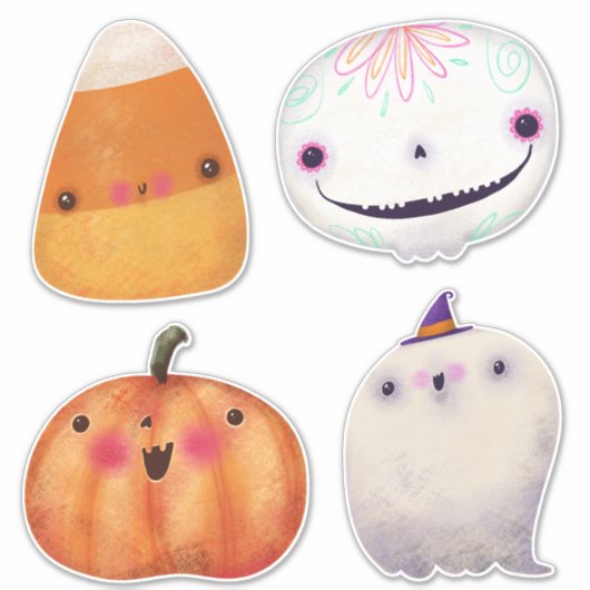 Schattigee Halloween Decor Spooky Collectie Sticker (Voorkant)