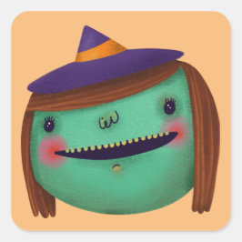 Schattigee Halloween Decor Witch Trick or treat Vierkante Sticker