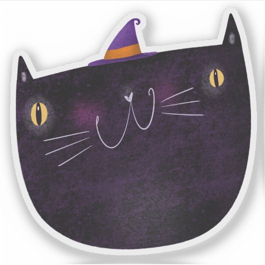 Schattigee Halloween Decoratie Spooky Black Cat Sticker (Voorkant)