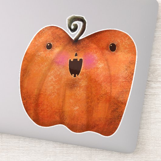 Schattigee Halloween Decoratie Spooky Pumpkin Sticker (Detail)