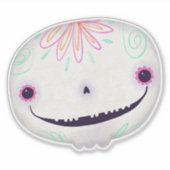 Schattigee Halloween Decoratie Spooky Sugar SKull Sticker (Voorkant)