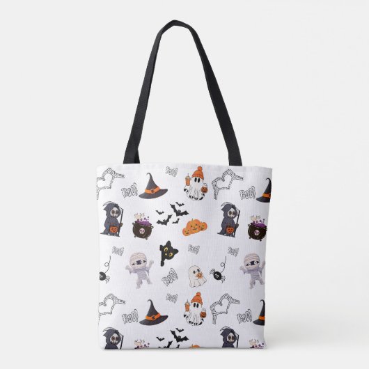 Schattigee Halloween Design Canvas tas (Achterkant)