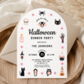 Schattigee Halloween Dinner Party Kaart