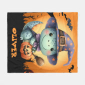 Schattigee Halloween Dinosaurus Dragen van een Hek Fleece Deken (Voorkant (Horizontaal))